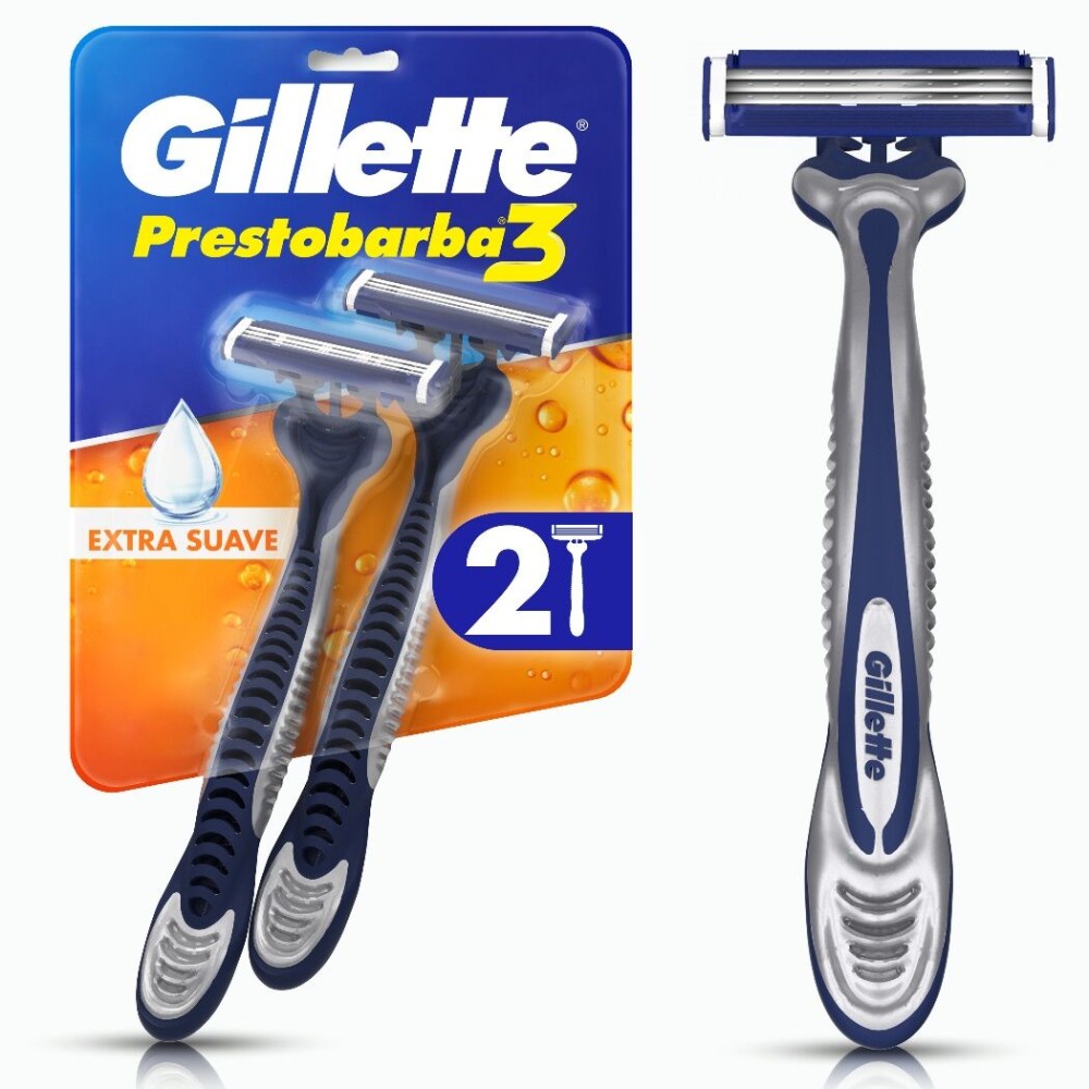 Máquina de Afeitar Gillette Prestobarba3 2 Unidades Máquina de Afeitar Gillette Prestobarba3 2 Unidades