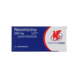 Neomicina 500mg 12 Comprimidos / PRECIO POR UNIDAD DE MEDIDA / $ 506.- valor por unidad