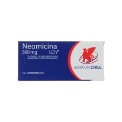 Neomicina 500mg 12 Comprimidos / PRECIO POR UNIDAD DE MEDIDA / $ 506.- valor por unidad