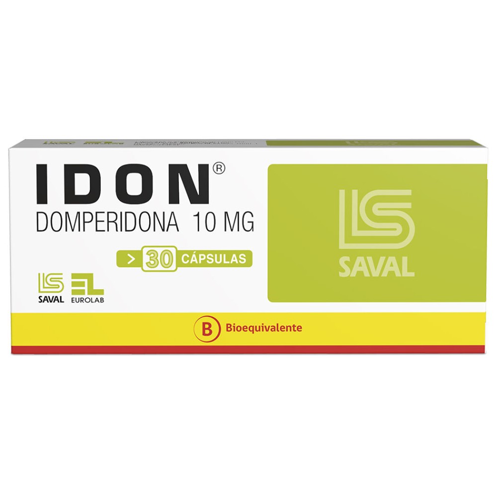 Idon (B) Domperidona 10mg 30 Cápsulas  / PRECIO POR UNIDAD DE MEDIDA / $ 371.- valor por unidad