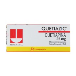 Quetiazic (B) Quetiapina 25mg 30 Comprimidos Recubiertos  / PRECIO POR UNIDAD DE MEDIDA / $ 317.- valor por unidad