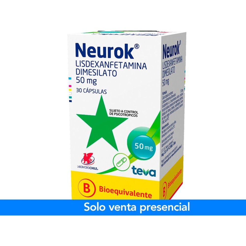 Neurok (B) Lisdexanfetamina 50mg 30 Cápsulas