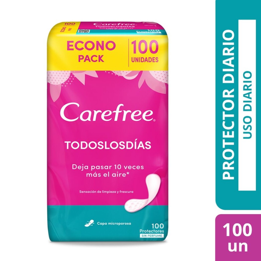Protectores Diarios Carefree 100 Unidades Protectores Diarios Carefree 100 Unidades
