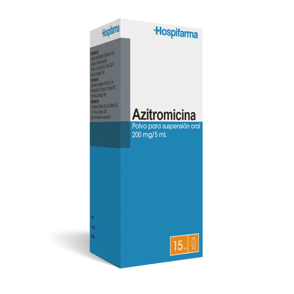 Azitromicina 200mg/5ml Polvo Solución Oral 15ml  / PRECIO POR UNIDAD DE MEDIDA / $ 21325.- valor por cada 100 ml / gr