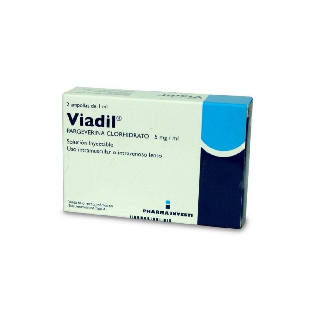 Viadil Pargeverina 5mg Inyectable 2 Ampollas  / PRECIO POR UNIDAD DE MEDIDA / $ 261919.- valor por cada 100 ml / gr