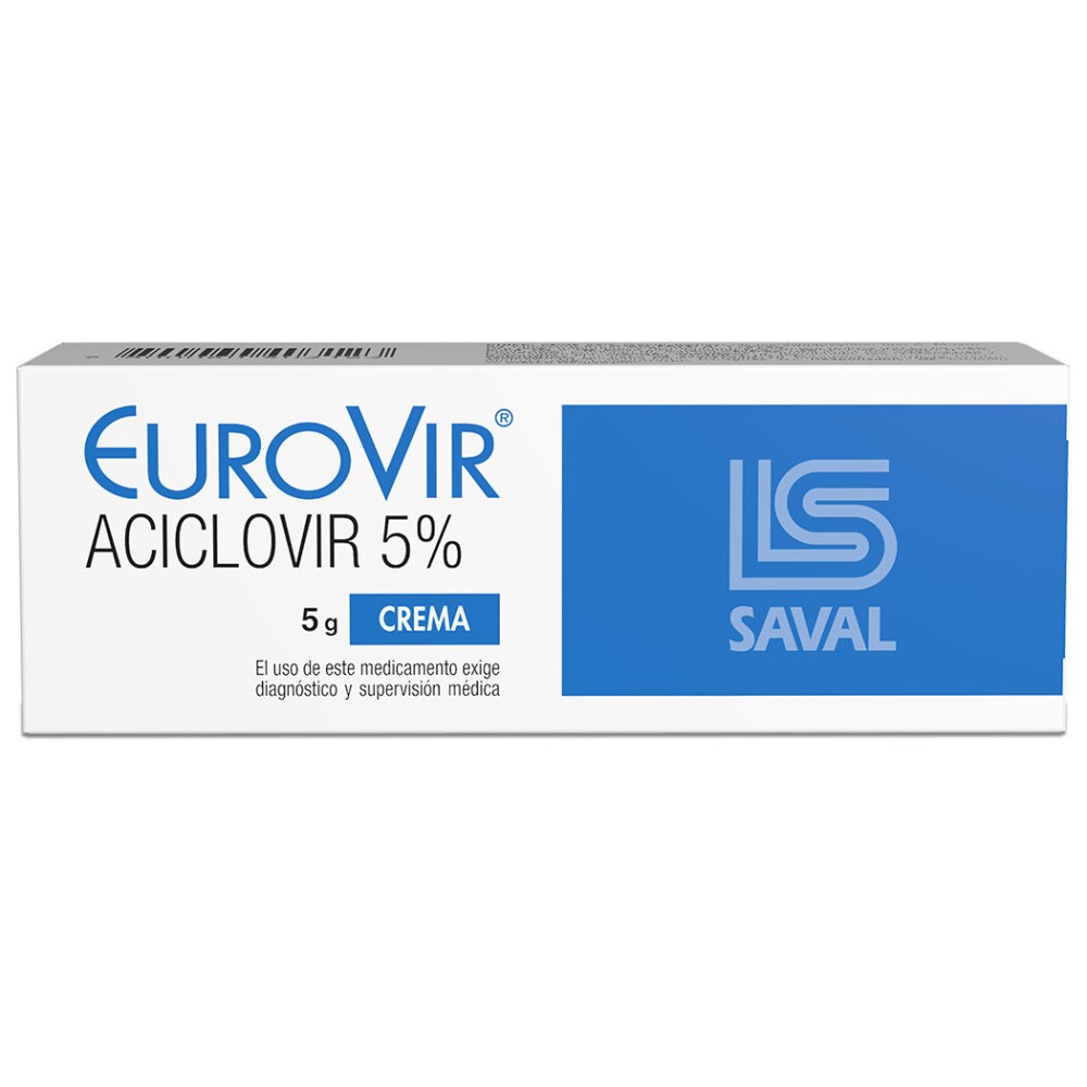 EuroVir Aciclovir 5% Crema 5g  / PRECIO POR UNIDAD DE MEDIDA / $ 231193.- valor por cada 100 ml / gr