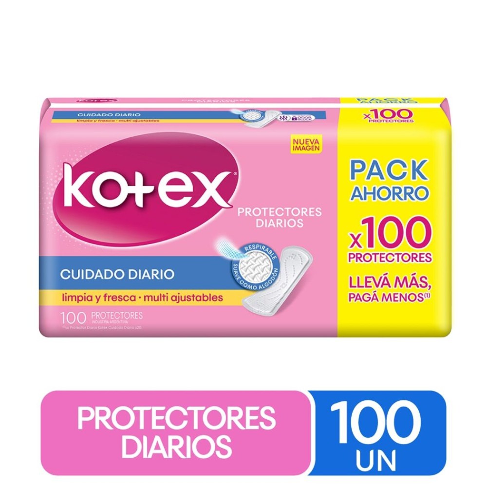Protectores Diarios Kotex 100 Unidades
