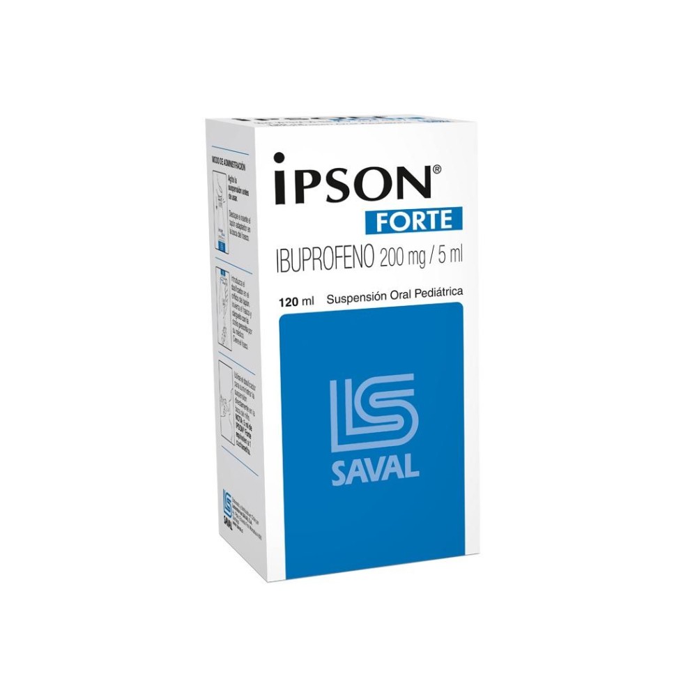 Ipson Forte Infantil Ibuprofeno 120ml  / PRECIO POR UNIDAD DE MEDIDA / $ 7722.- valor por cada 100 ml / gr