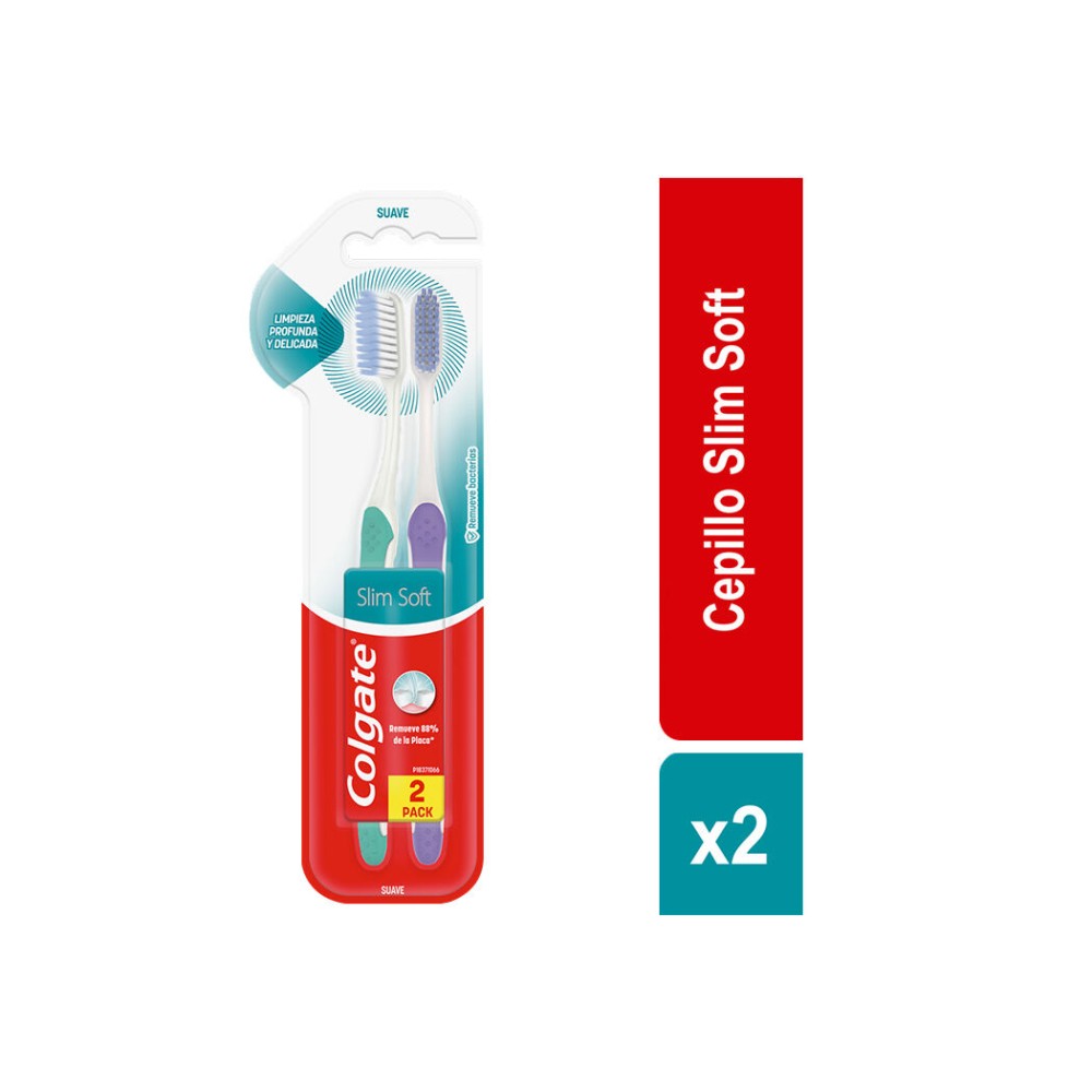 Cepillo Dental Colgate Slim Soft Suave 2 unidades Cepillo Dental Colgate Slim Soft Suave 2 unidades