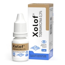 Xolof Tobramicina 0,3% Solución Oftálmica 5ml   / PRECIO POR UNIDAD DE MEDIDA / $ 404957.- valor por cada 100 ml / gr