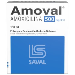 Amoval Amoxicilina 500mg/5ml Suspensión Oral 100ml   / PRECIO POR UNIDAD DE MEDIDA / $ 21906.- valor por cada 100 ml / gr