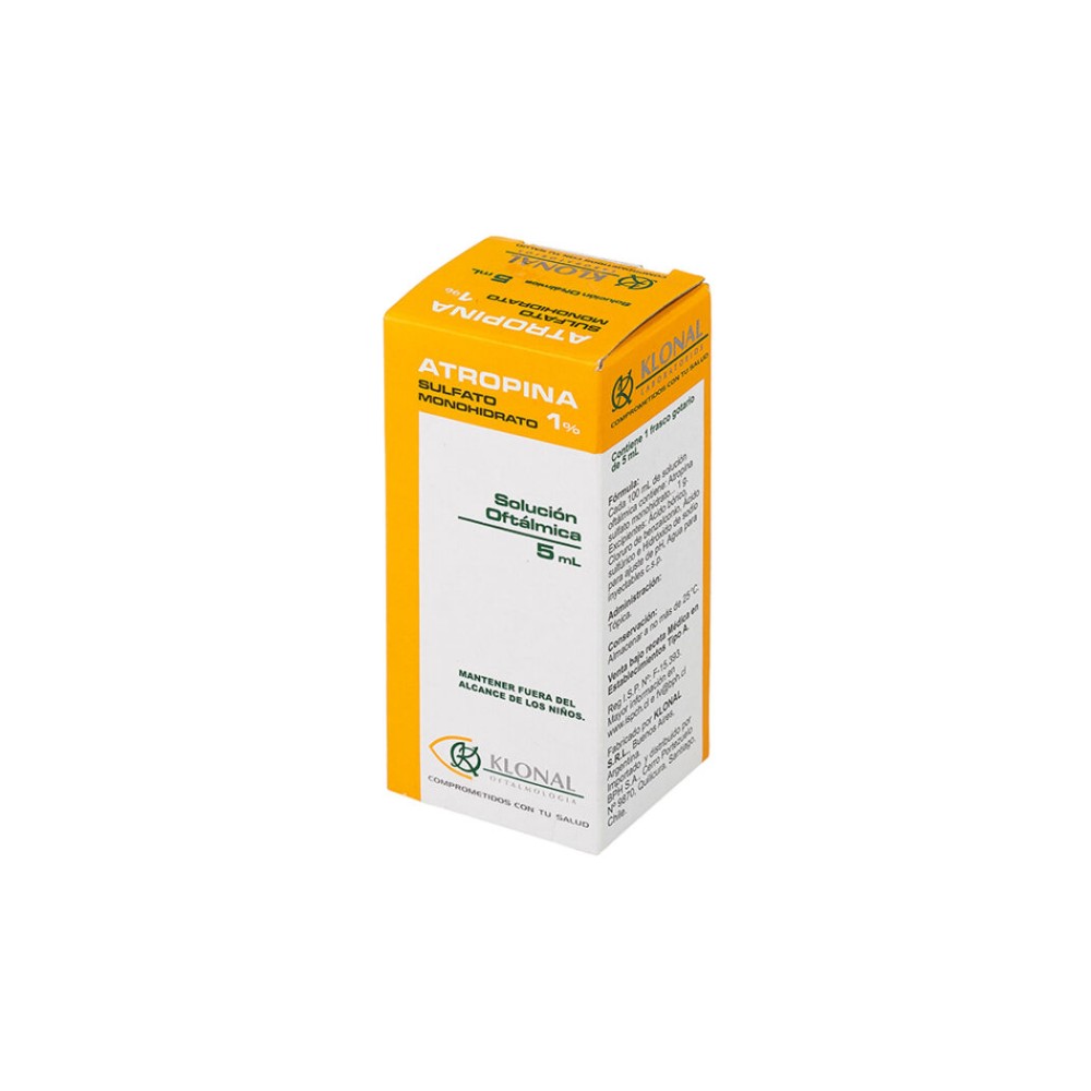Atropina 1% Solucion Oftalmica 5ml  / PRECIO POR UNIDAD DE MEDIDA / $ 276270.- valor por cada 100 ml / gr