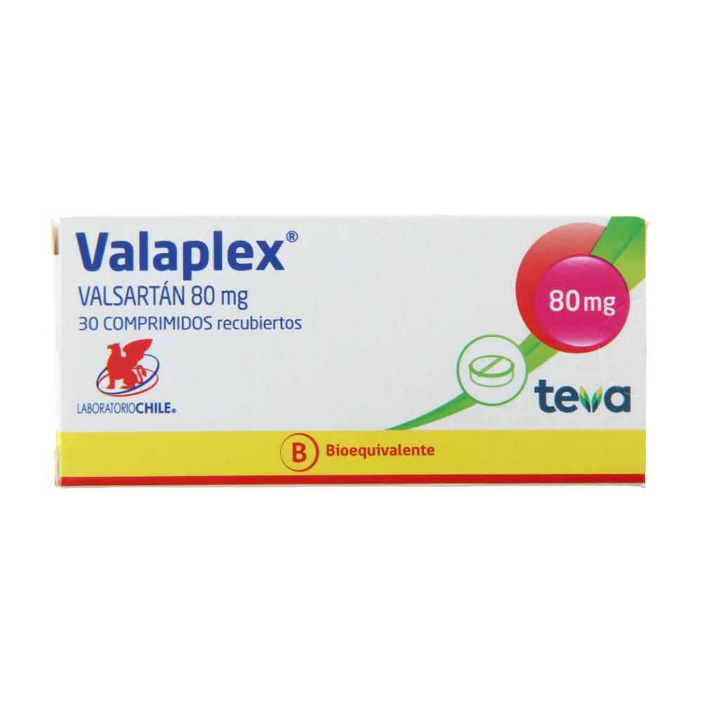 Valaplex (B) Valsartán 80mg 30 Comprimidos Recubiertos
