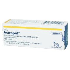 Actrapid HM 100UI/ml 10ml x1 Frasco-Ampolla  / PRECIO POR UNIDAD DE MEDIDA / $ 3655204.- valor por cada 100 ml / gr