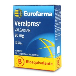 Veralpres (B) Valsartán 80mg 30 Comprimidos Recubiertos