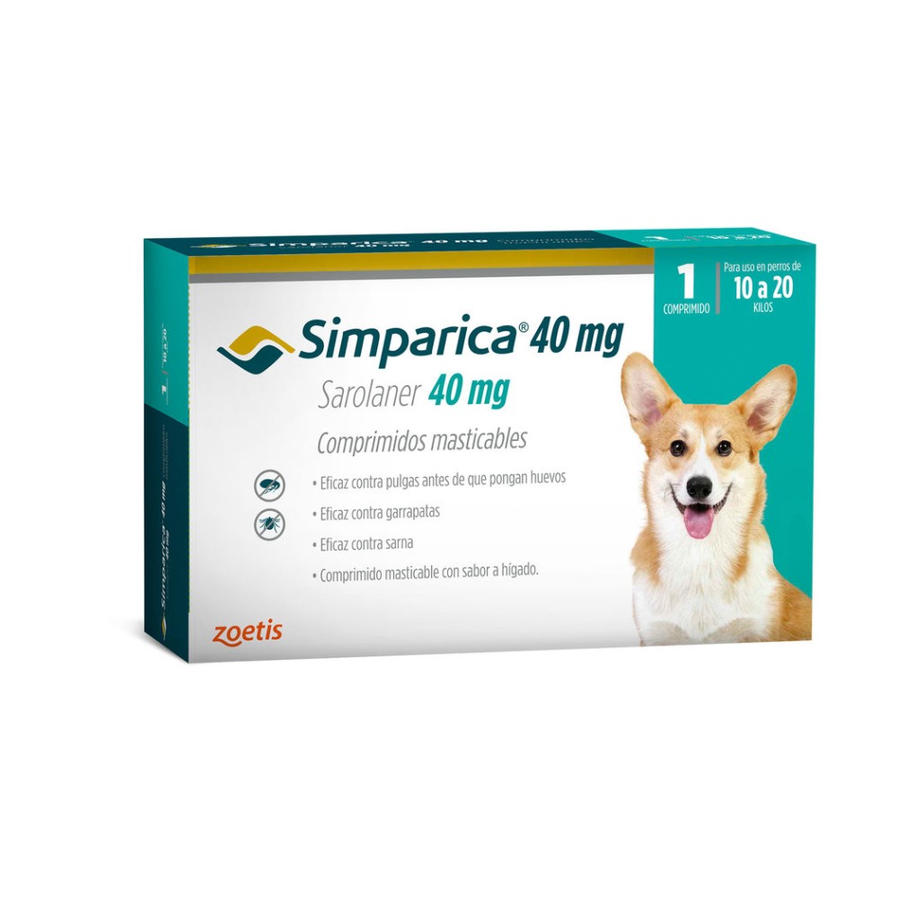 Simparica 40mg Comprimidos Masticables Anti Pulgas Para Perros
