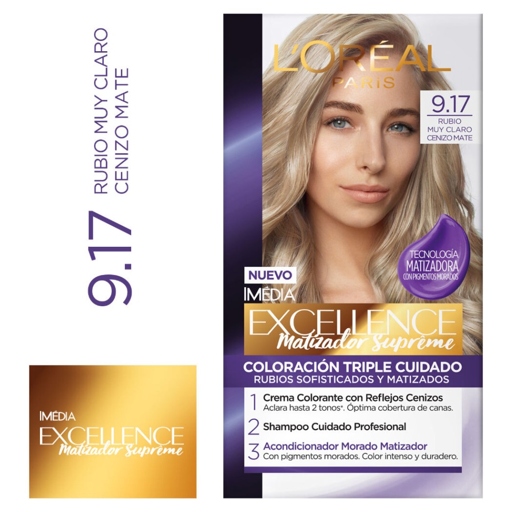 Tinte Claro Cenizo L'Oréal Excellence N°9.17 Tinte Claro Cenizo L'Oréal Excellence N°9.17