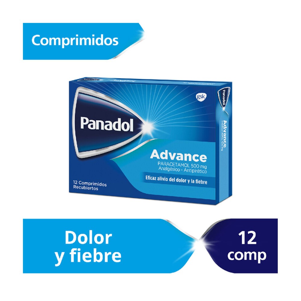Panadol Advance (R) Paracetamol 500mg 12 Comprimidos Recubiertos