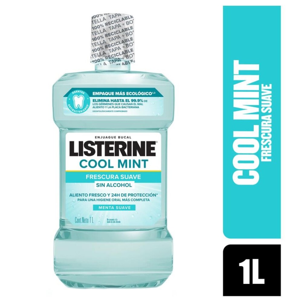 Enjuague Bucal Listerine Cool Mint Zero Alcohol 1 Litro Enjuague Bucal Listerine Cool Mint Zero Alcohol 1 Litro