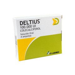 Deltius Vitamina D3 100.000UI Solución Oral 4 Ampollas