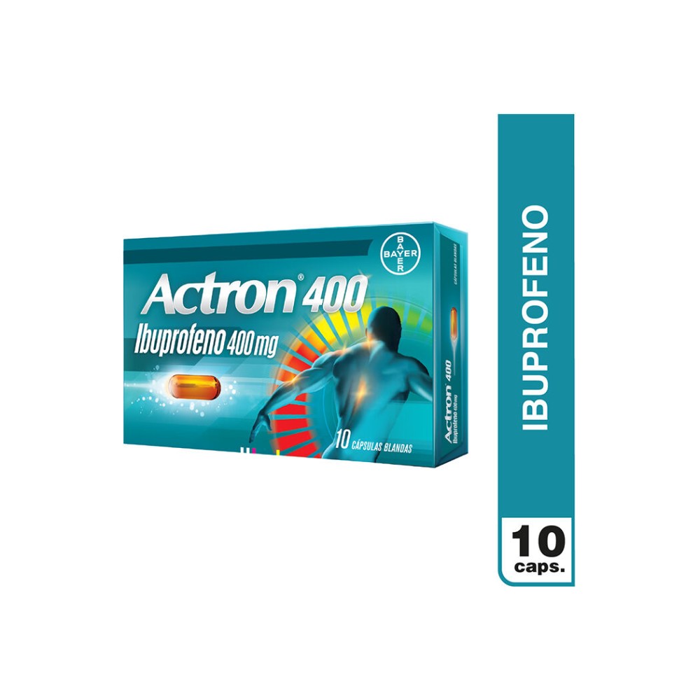 Actron Ibuprofeno 400mg 10 Cápsulas Blandas