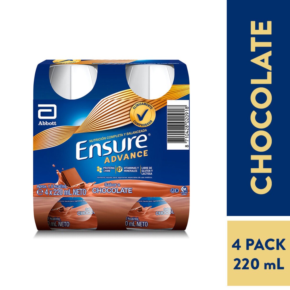 Ensure Advance Chocolate 220ml 4 Unidades Ensure Advance Chocolate 220ml 4 Unidades