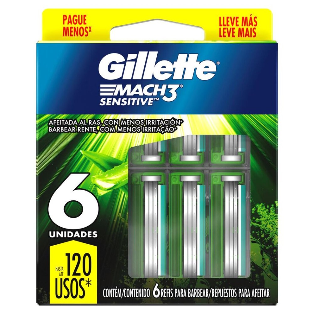 Gillette Repuesto Mach3 Sensitive 6 Unidades Gillette Repuesto Mach3 Sensitive 6 Unidades