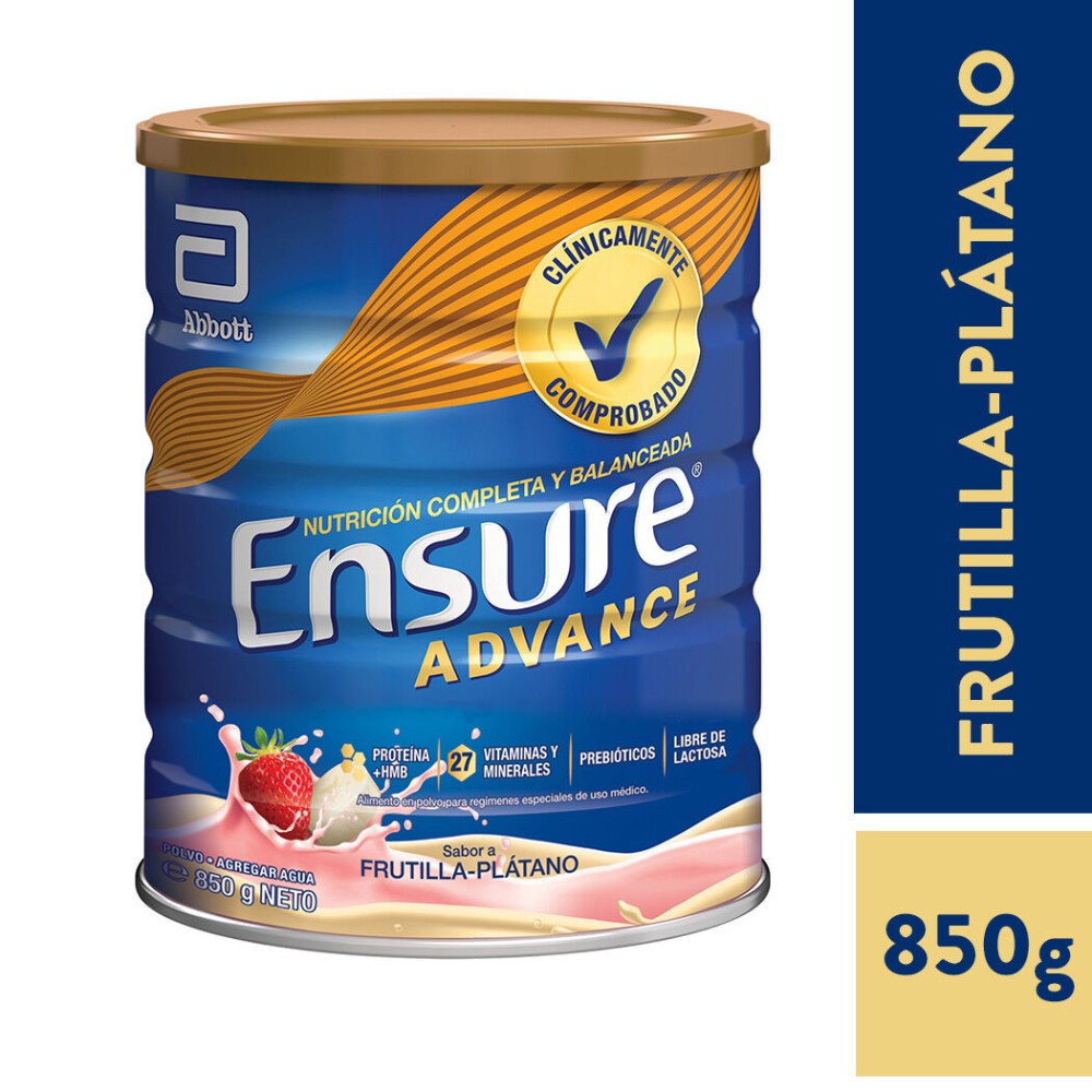 Ensure Advance Frutilla-Plátano Lata 850g Ensure Advance Frutilla-Plátano Lata 850g