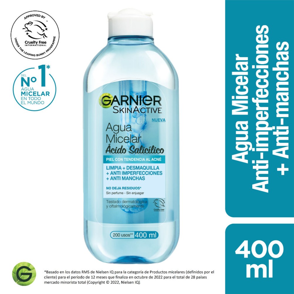 Agua Micelar AntiImperfecciones Express Aclara Garnier 400ml Agua Micelar AntiImperfecciones Express Aclara Garnier 400ml
