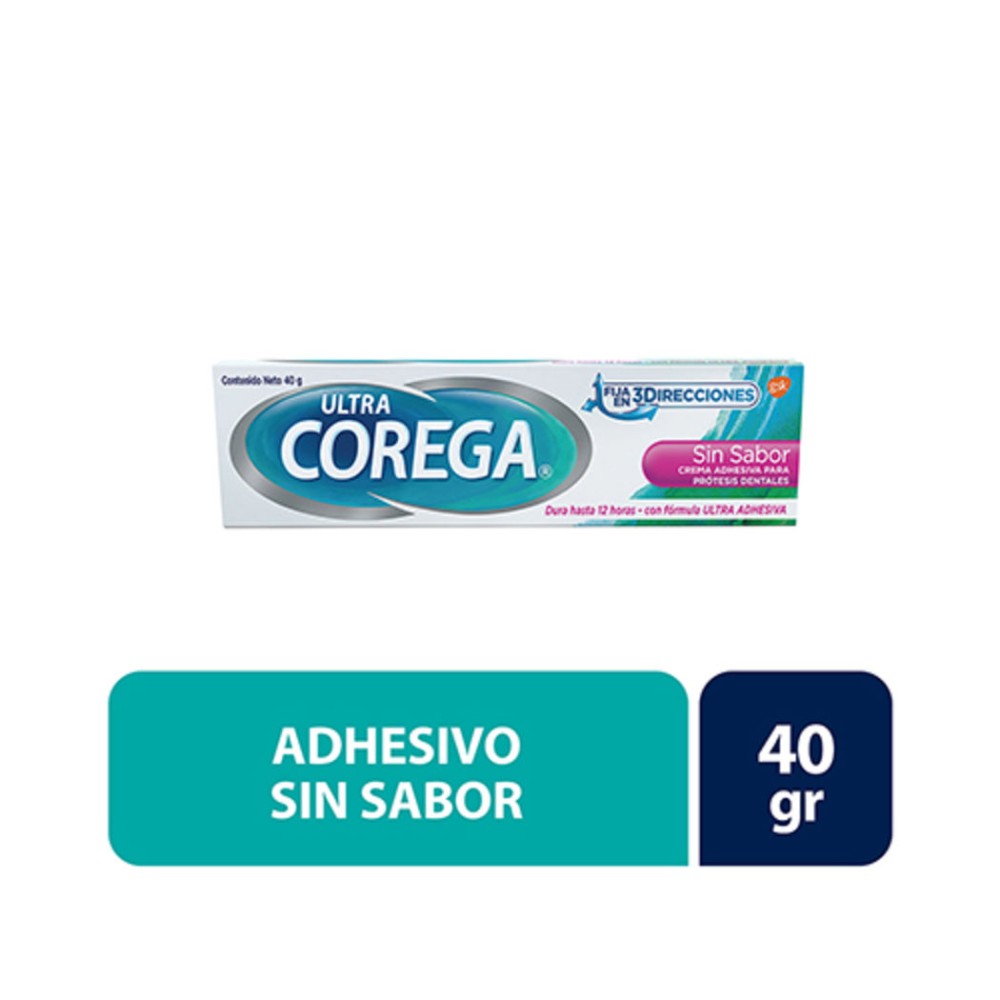 Corega Ultra Crema Adhesiva Sin Sabor 40g