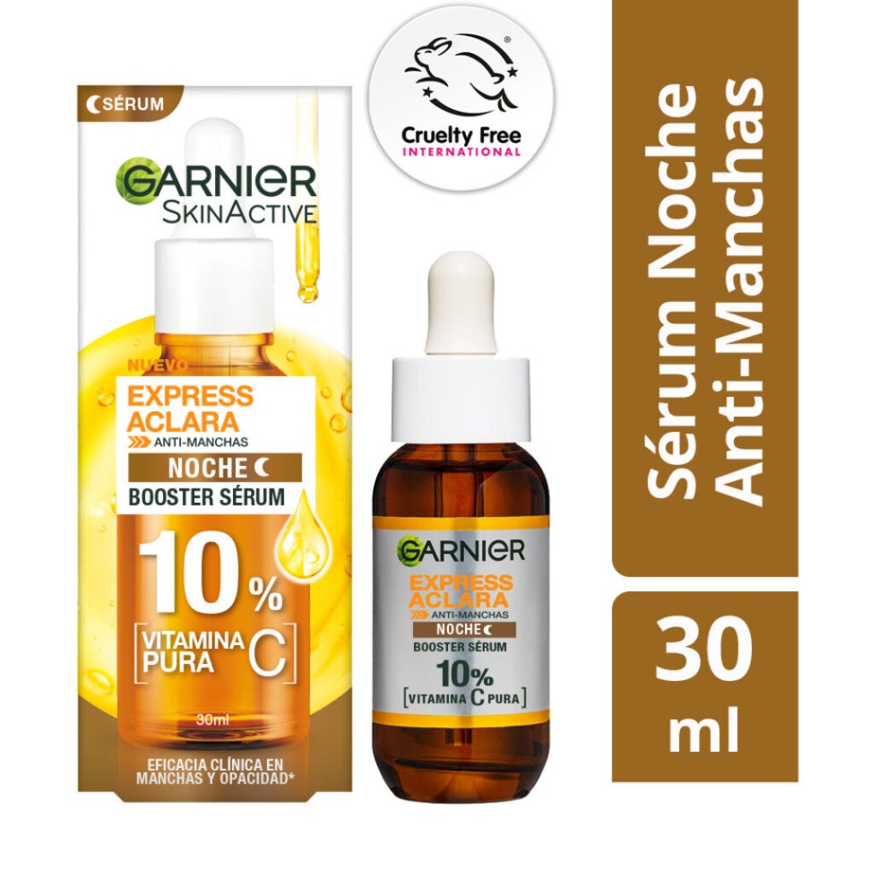 Sérum Noche 10% Vitamina C Garnier Express Aclara 30ml Sérum Noche 10% Vitamina C Garnier Express Aclara 30ml