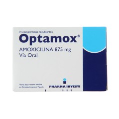 Optamox Amoxicilina 875mg 14 Comprimidos Recubiertos