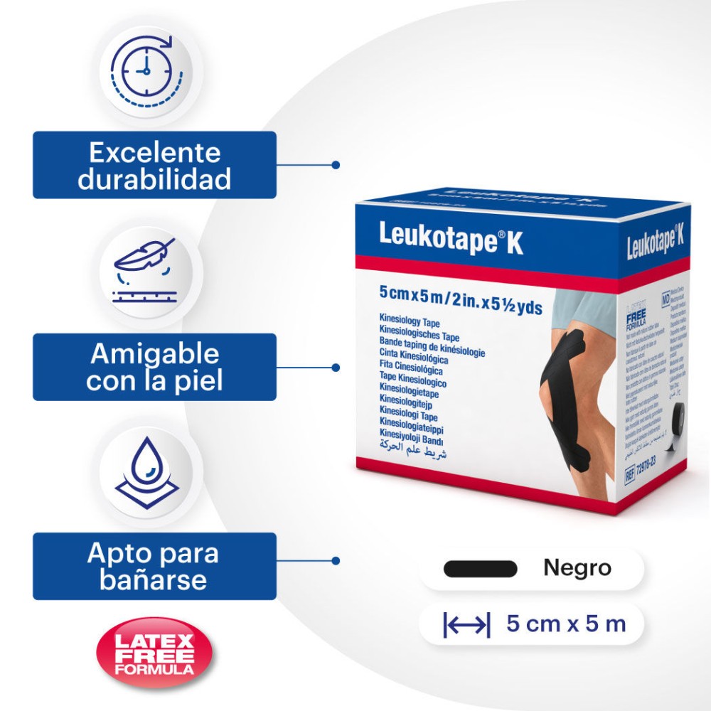 Leukotape K Venda Negro 5cmx5m