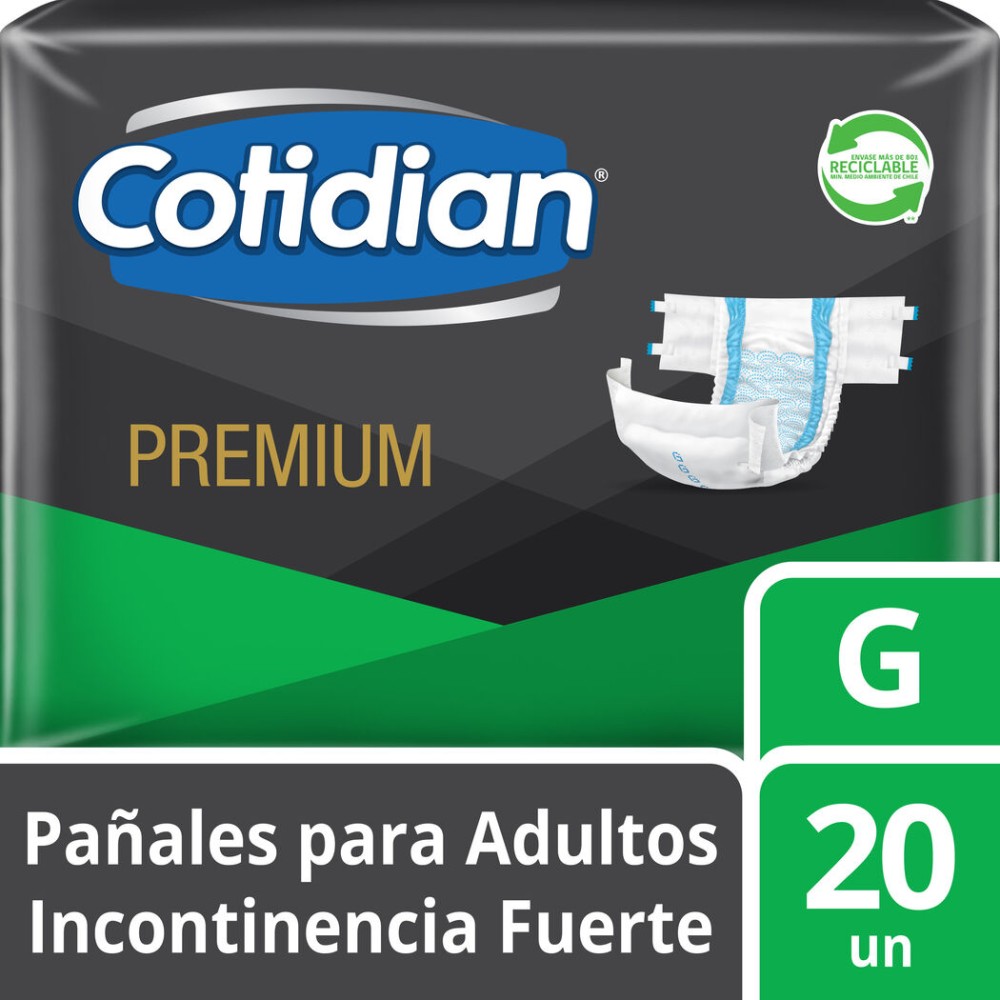 Pañal Premium Para Adultos Cotidian Talla G 20 Unidades