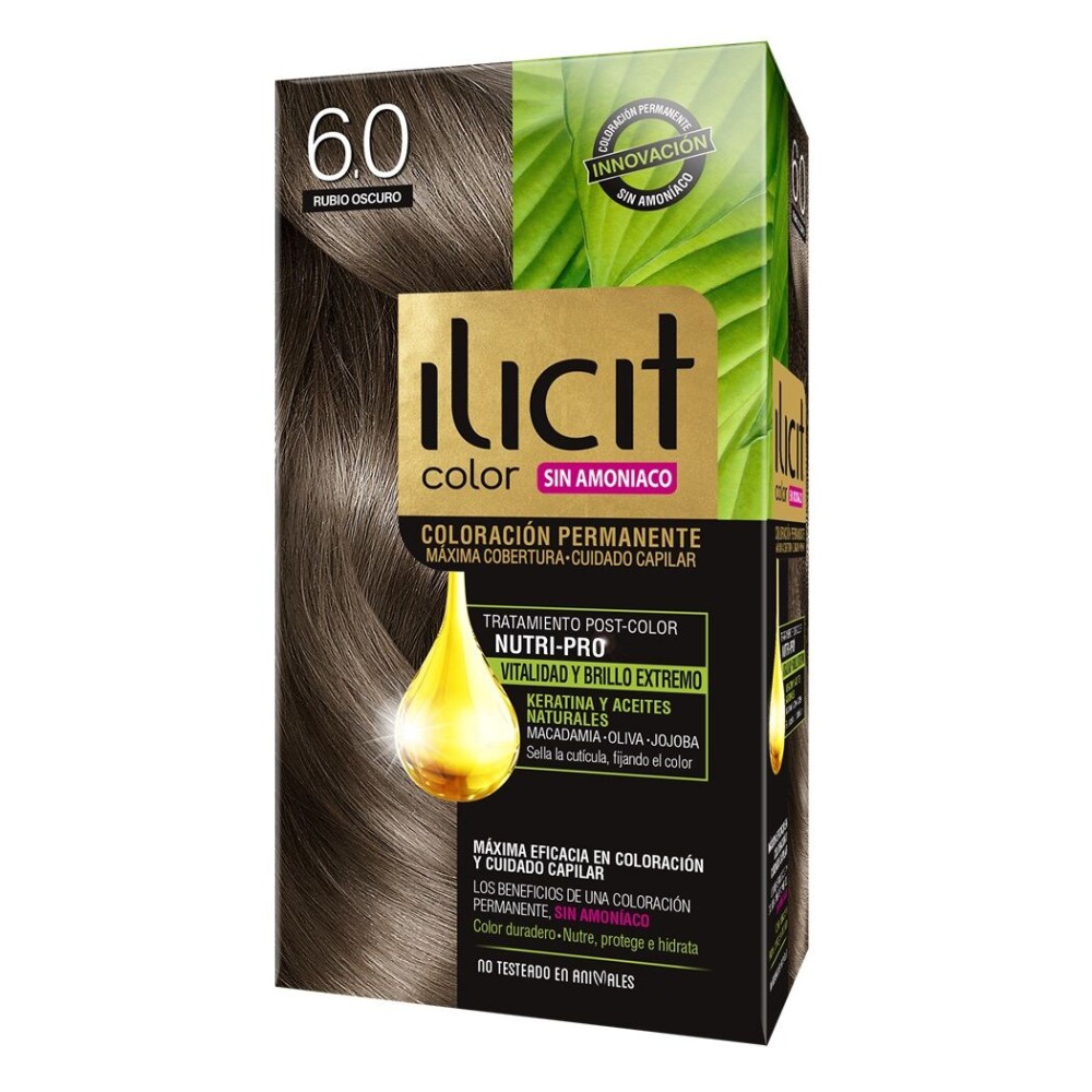 Tintura Ilicit Sin Amoníaco 6/0 Rubio Oscuro Tintura Ilicit Sin Amoníaco 6/0 Rubio Oscuro