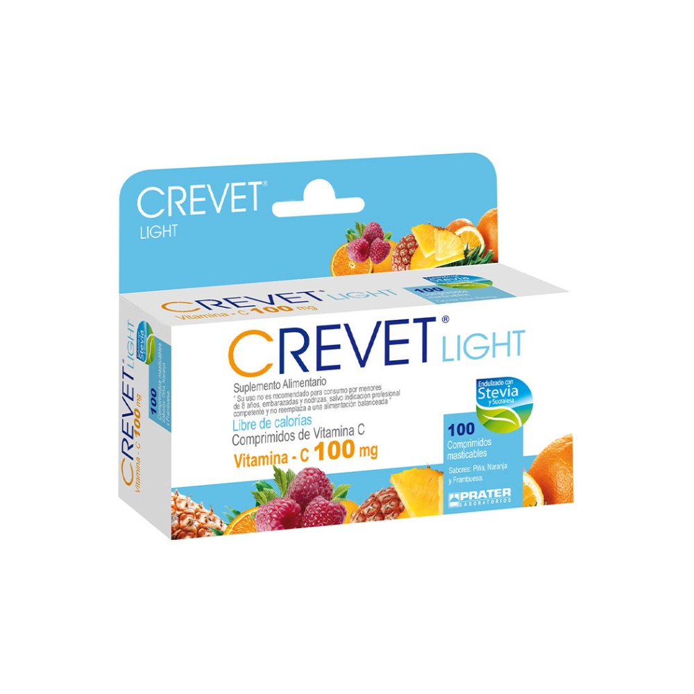 Crevet Light Vitamina C 100mg 100 Comprimidos Masticables