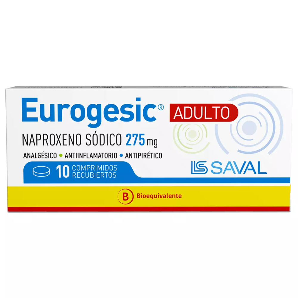 Eurogesic Adulto Naproxeno Sódico 10 Comprimidos Recubiertos