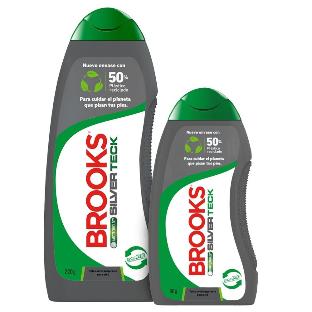 Talco Polvo Silver 220g + Talco Polvo Silver 80g Brooks