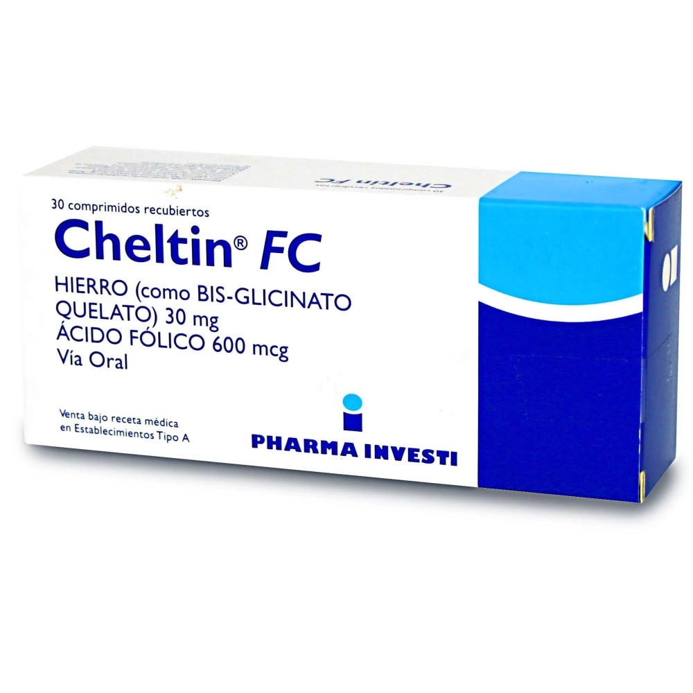 Cheltin FC Hierro / Ácido Fólico 30 Comprimidos Recubiertos