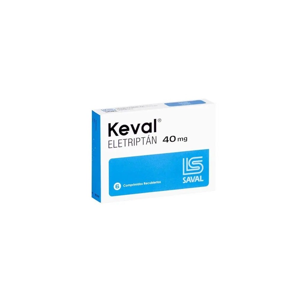 Keval Eletriptán 40mg 6 Comprimidos Recubiertos