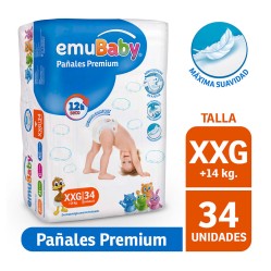 Pañal Desechable Emubaby Premium Talla XXG 34 Unidades