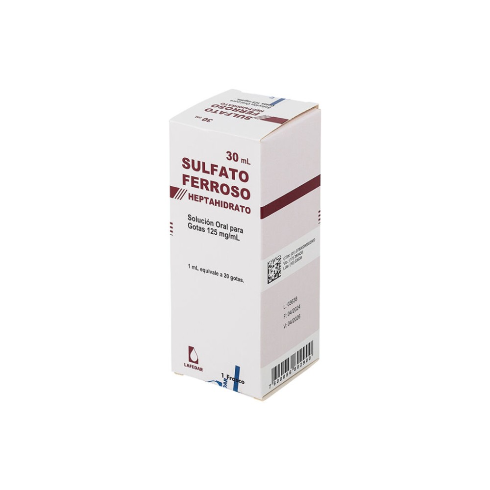 Sulfato Ferroso 125mg/ml Oral Gotas 30ml