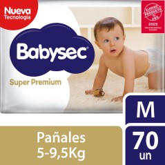 Pañales Babysec Super Premium Talla M 70 Unidades