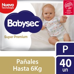 Pañales Babysec Super Premium Confort Care Talla P 40 Unidades