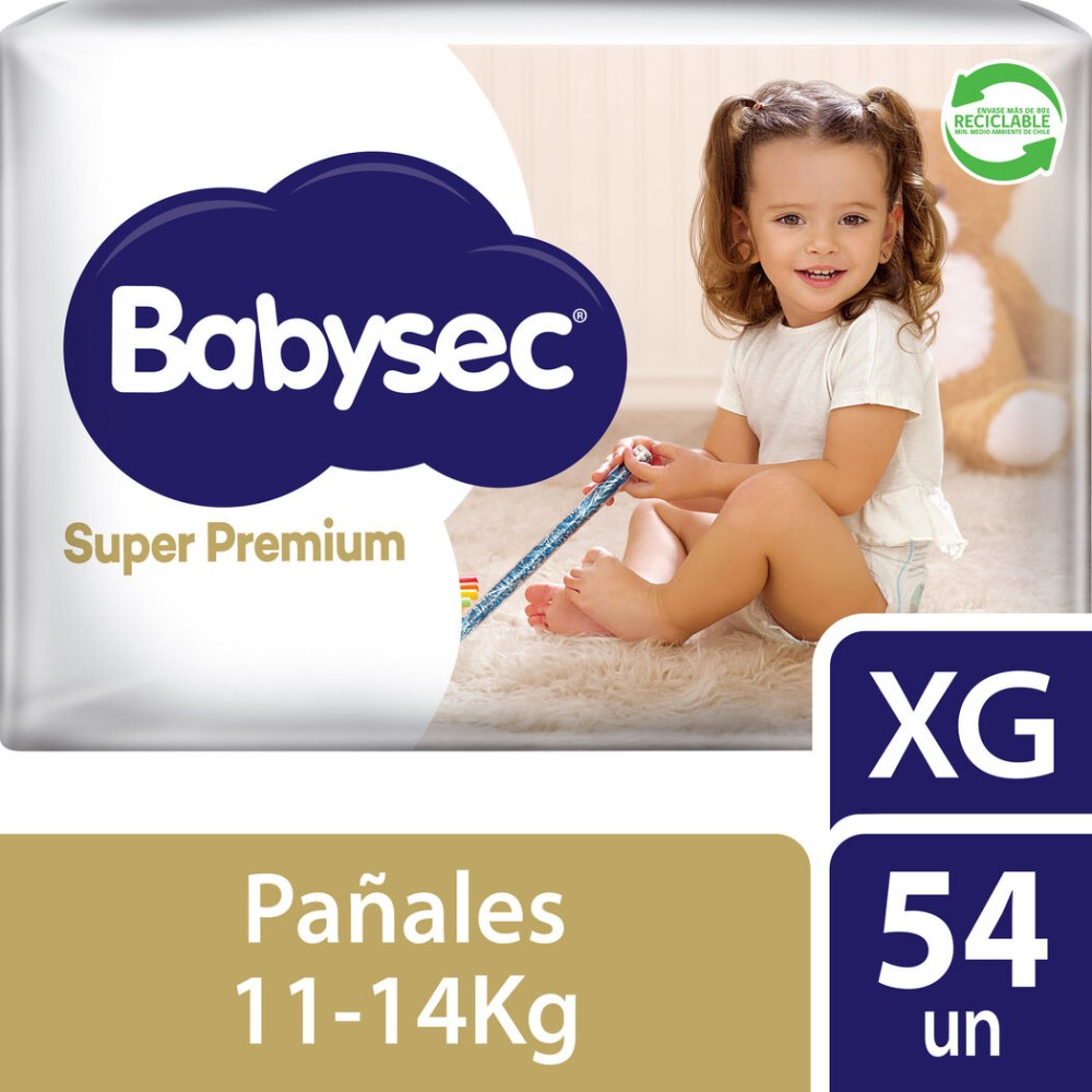 Pañales Babysec Super Premium Talla XG 54 Unidades