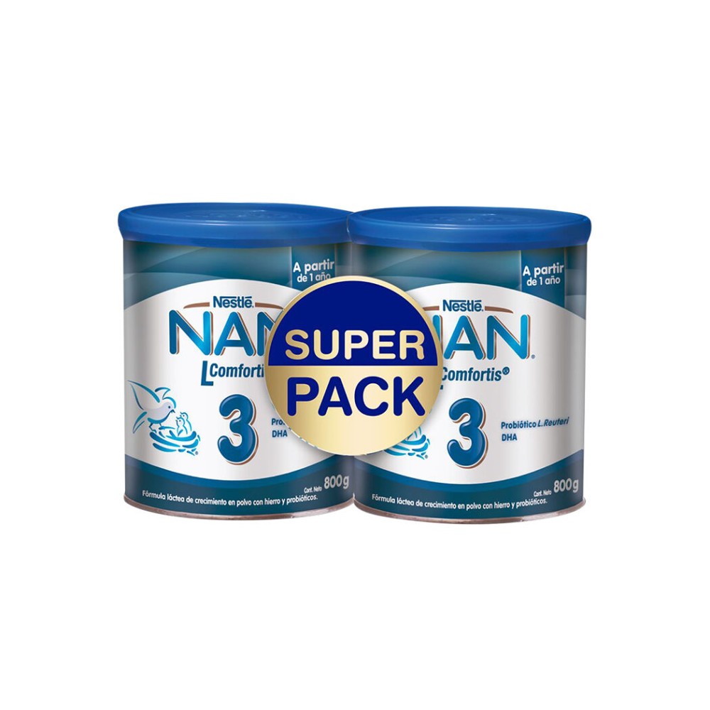 Fórmula Infantil Nan 3L Comfortis MultiPack 2x800g Fórmula Infantil Nan 3L Comfortis MultiPack 2x800g