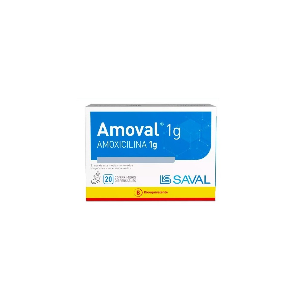 Amoval Amoxicilina 1g 20 Comprimidos Dispersables