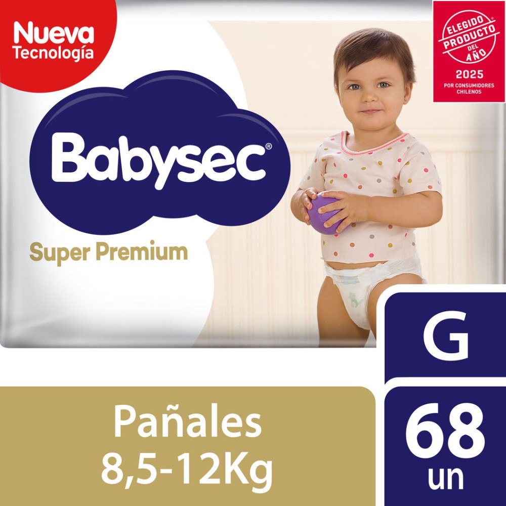 Pañales Babysec Super Premium Confort Care Talla G 68 Unidades