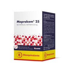 Meprokem (B) Metoprolol 25mg 30 Comprimidos Prolongados