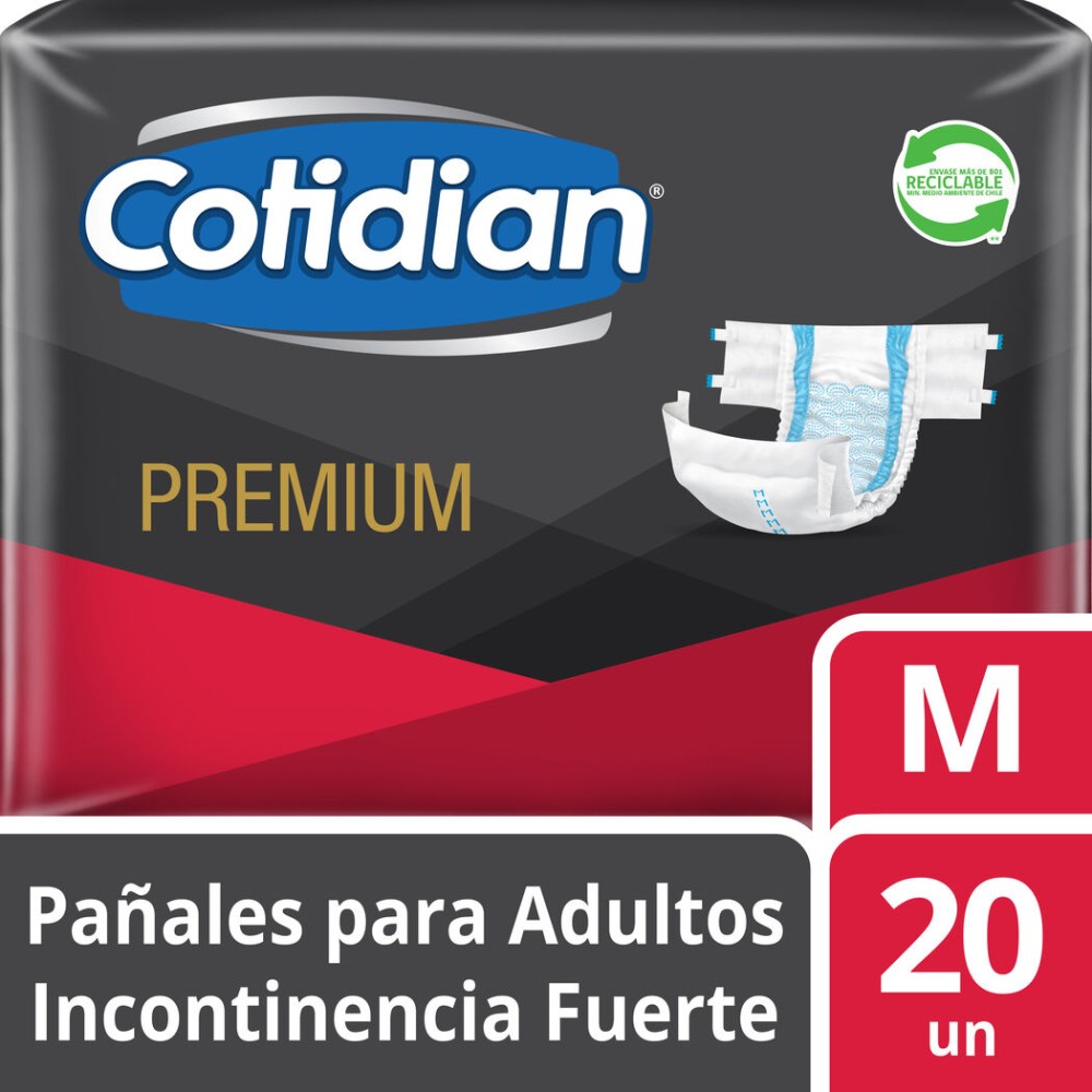 Pañal Premium Para Adultos Cotidian Talla M 20 Unidades